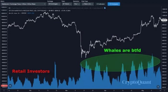 خرید رد قیمت های پایین توسط نهنگ ها