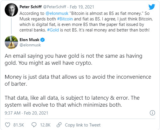 توضیح ایلان ماسک به پیتر شیف در مورد پول در توییتر
